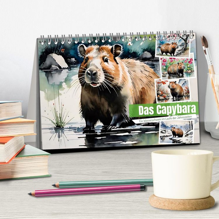 Produktbild: Das Capybara (Tischkalender 2026 DIN A5 quer), CALVENDO Monatskalender