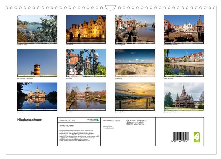 Produktbild: Niedersachsen (Wandkalender 2026 DIN A3 quer), CALVENDO Monatskalender