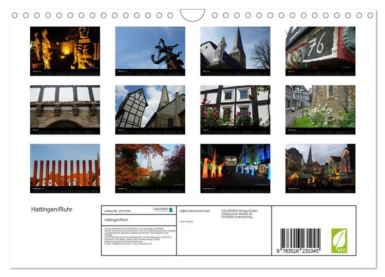 Produktbild: Hattingen/Ruhr (Wandkalender 2026 DIN A4 quer), CALVENDO Monatskalender