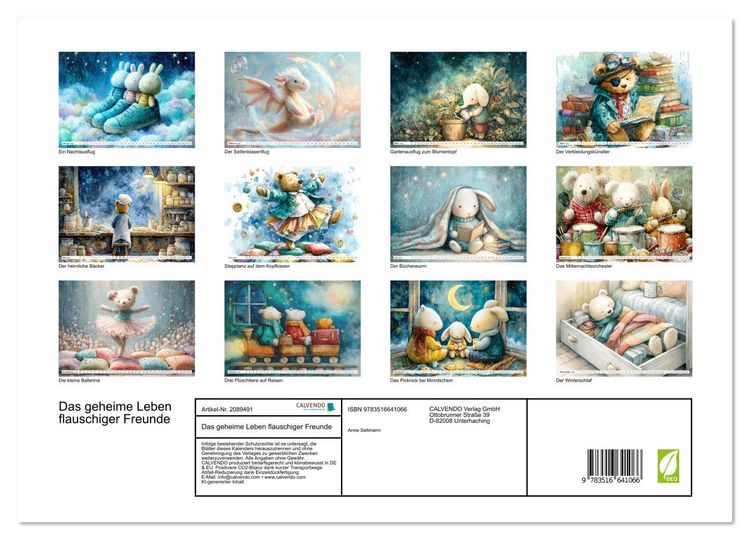 Produktbild: Das geheime Leben flauschiger Freunde (hochwertiger Premium Wandkalender 2026 DIN A2 quer), Kunstdruck in Hochglanz