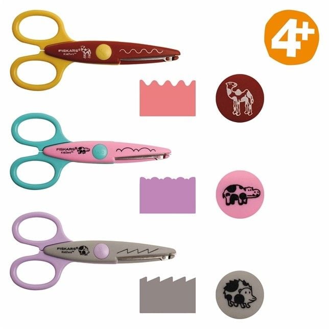 Produktbild: Fiskars Kinder Dekorscheren Zootiere 3er Set