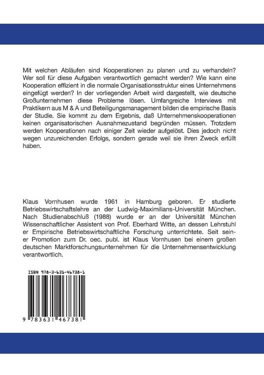 Produktbild: Die Organisation von Unternehmenskooperationen