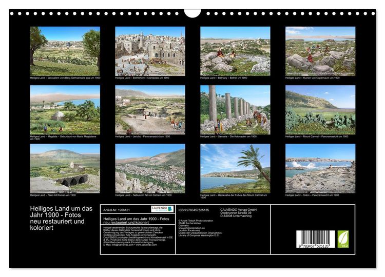 Produktbild: Heiliges Land um das Jahr 1900 - Fotos neu restauriert und koloriert (Wandkalender 2026 DIN A3 quer), CALVENDO Monatskalender