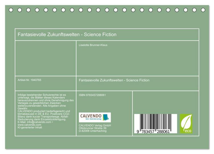 Produktbild: Fantasievolle Zukunftswelten - Science Fiction (Tischkalender 2026 DIN A5 quer), CALVENDO Monatskalender