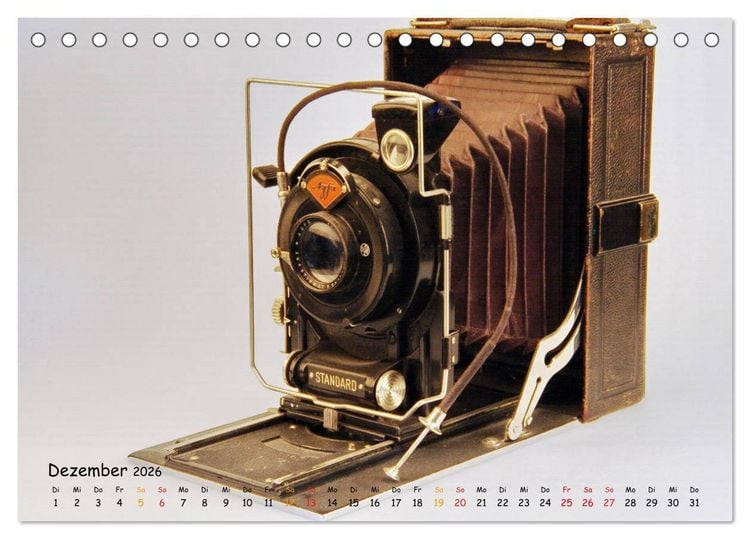 Produktbild: KLASSISCHE KAMERAS vom 19.Jahrhundert (Tischkalender 2026 DIN A5 quer), CALVENDO Monatskalender