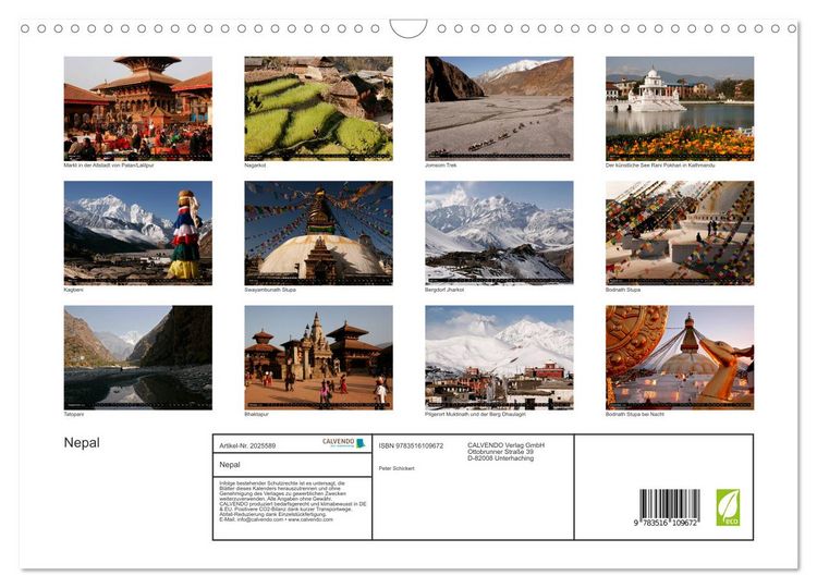 Produktbild: Nepal (Wandkalender 2026 DIN A3 quer), CALVENDO Monatskalender
