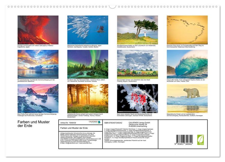 Produktbild: Farben und Muster der Erde (hochwertiger Premium Wandkalender 2026 DIN A2 quer), Kunstdruck in Hochglanz