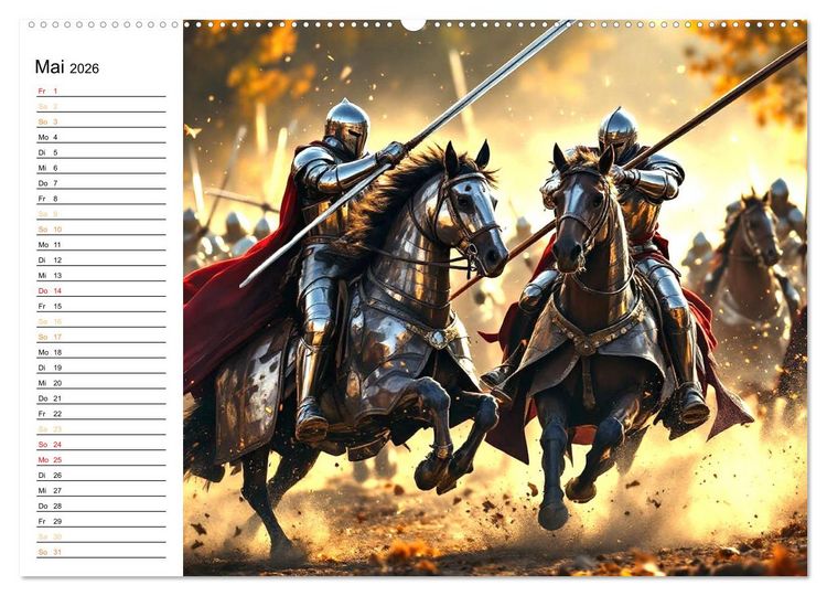 Produktbild: Rittertum und Mythos &ndash; Das Zeitalter der Ehre (Wandkalender 2026 DIN A2 quer), CALVENDO Monatskalender