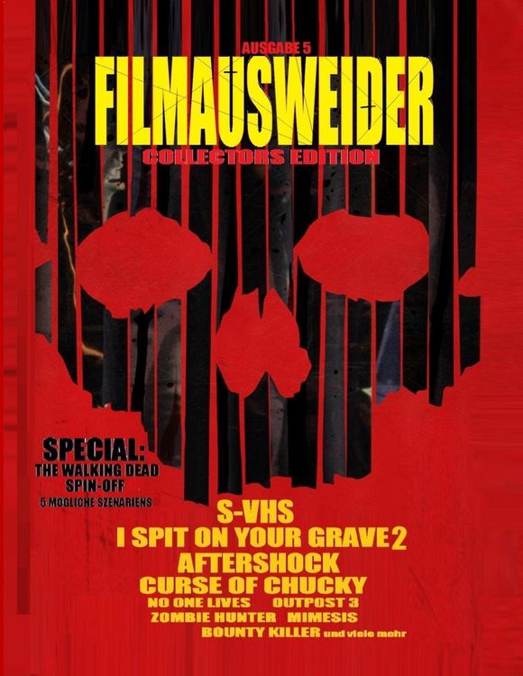Produktbild: Filmausweider - Ausgabe 5 - Collectors Edition - I spit on your Grave 2, Aftershock, Hatchet 3, Curse of Chucky, S-VHS, Outpost 3,, No one Lives, Zomb