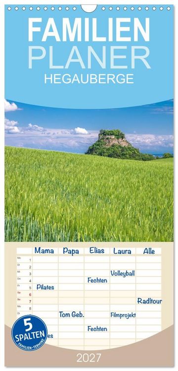 Produktbild: Familienplaner 2027 - HEGAUBERGE mit 5 Spalten (Wandkalender, 21 x 45 cm) CALVENDO