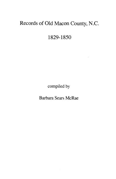 Produktbild: Records of Old Macon County, North Carolina, 1829-1850