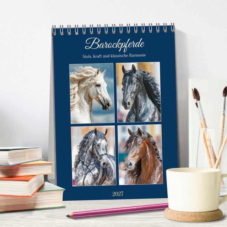 Produktbild: Barockpferde. Stolz, Kraft und klassische Harmonie (Tischkalender 2027 DIN A5 hoch), CALVENDO Monatskalender