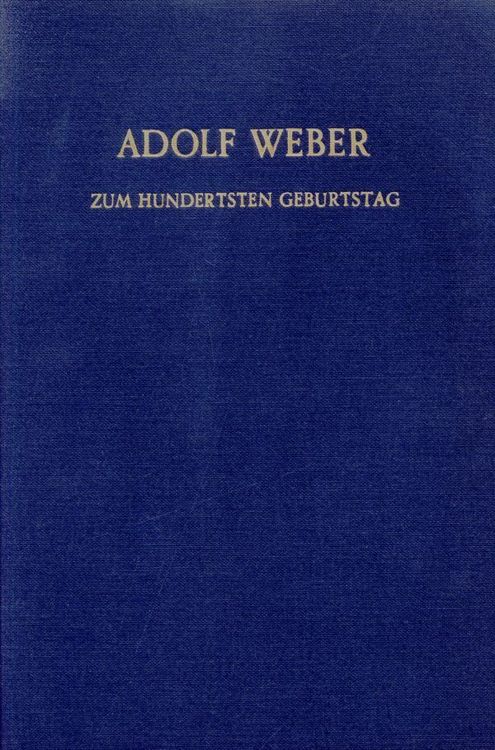 Produktbild: Adolf Weber zum hundertsten Geburtstag.