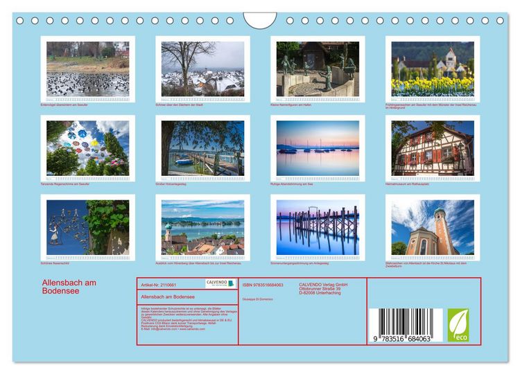 Produktbild: Allensbach am Bodensee (Wandkalender 2026 DIN A4 quer), CALVENDO Monatskalender