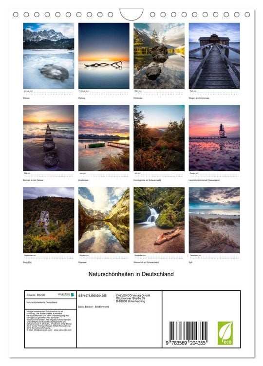 Produktbild: Natursch&ouml;nheiten in Deutschland (Wandkalender 2027 DIN A4 hoch), CALVENDO Monatskalender
