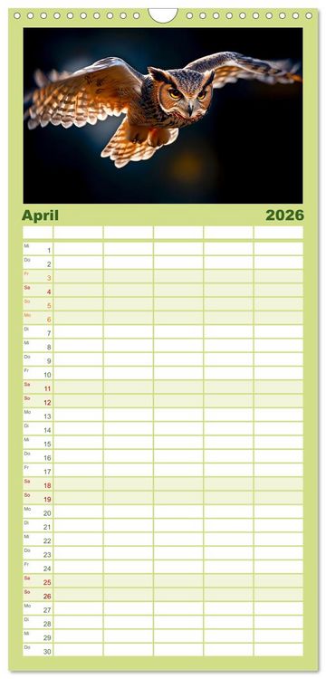Produktbild: Familienplaner 2026 - Wilde Tierwelt im Wald mit 5 Spalten (Wandkalender, 21 x 45 cm) CALVENDO
