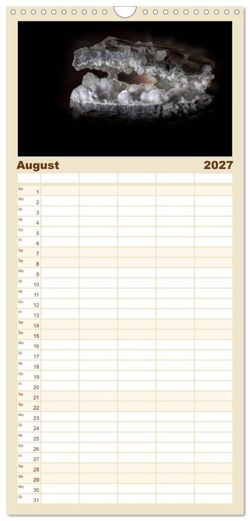 Produktbild: Familienplaner 2027 - MINERALIEN designed by nature mit 5 Spalten (Wandkalender, 21 x 45 cm) CALVENDO