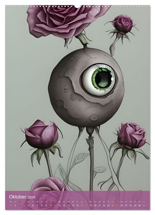 Produktbild: Rosige Aussichten - Diese Blumen beobachten dich auf Schritt und Tritt (hochwertiger Premium Wandkalender 2026 DIN A2 hoch), Kunstdruck in Hochglanz