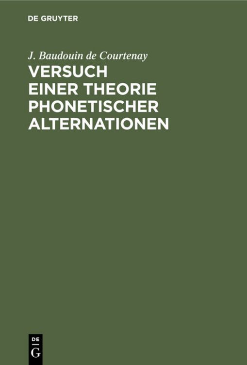Produktbild: Versuch einer Theorie phonetischer Alternationen