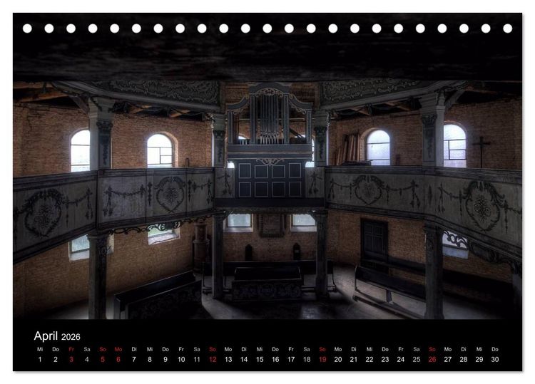 Produktbild: Verlassene Ort - Kirchen (Tischkalender 2026 DIN A5 quer), CALVENDO Monatskalender