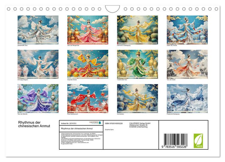 Produktbild: Rhythmus der chinesischen Anmut (Wandkalender 2026 DIN A4 quer), CALVENDO Monatskalender