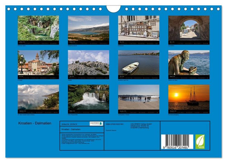 Produktbild: Kroatien - Dalmatien (Wandkalender 2026 DIN A4 quer), CALVENDO Monatskalender