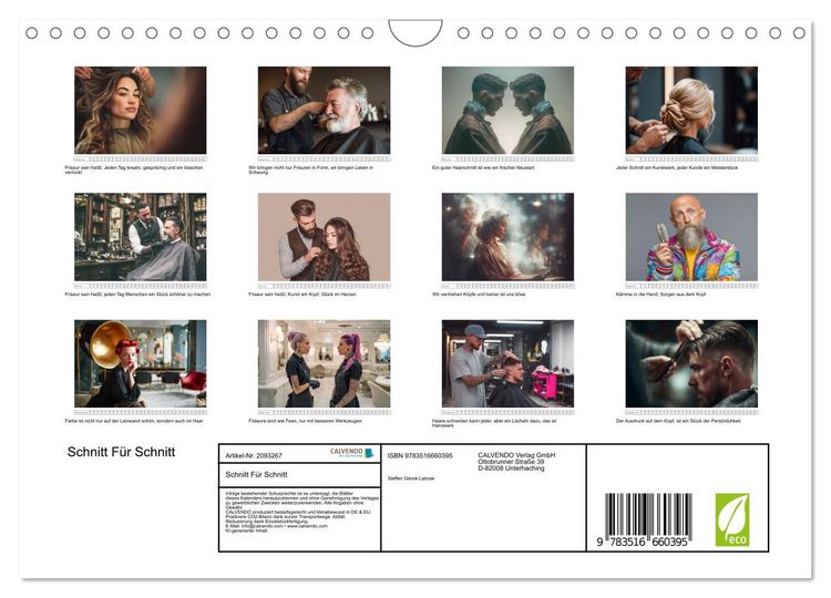 Produktbild: Schnitt F&uuml;r Schnitt (Wandkalender 2026 DIN A4 quer), CALVENDO Monatskalender
