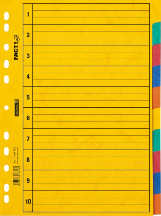 Produktbild: Brunnen Ringbuchregister A4 10tlg Pressspan