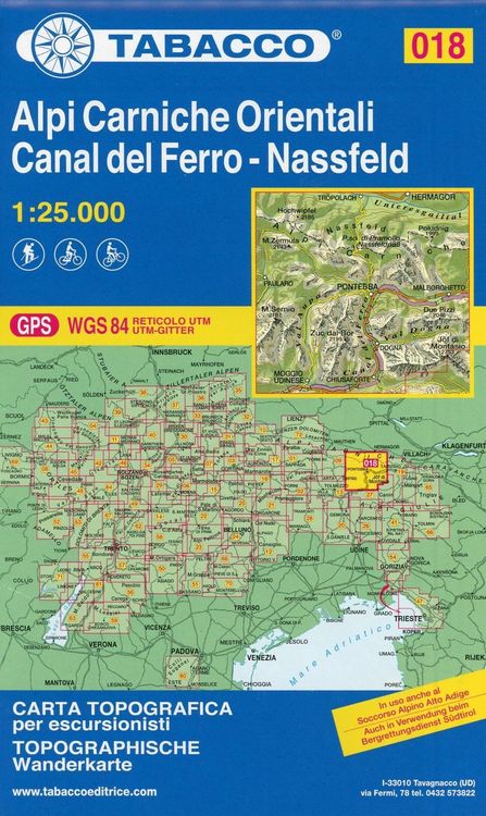 Produktbild: Wanderkarte 18 Alpi Carniche Orientali / Canal del Ferro