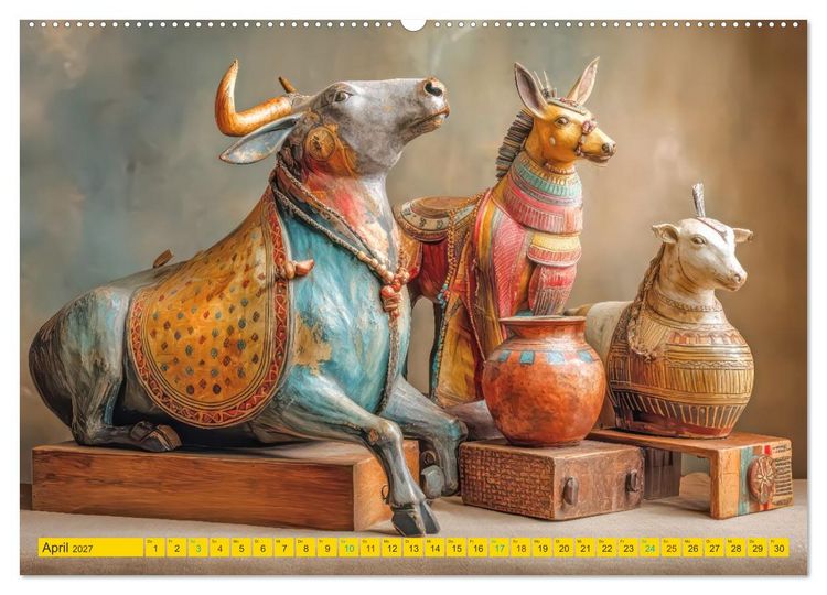 Produktbild: Afrikanische Stillleben - Der afrikanischen Kunst nachempfunden (hochwertiger Premium Wandkalender 2027 DIN A2 quer), Kunstdruck in Hochglanz