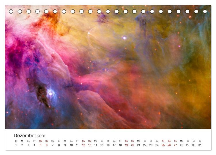 Produktbild: Nebel & Galaxien - Faszination Weltraum (Tischkalender 2026 DIN A5 quer), CALVENDO Monatskalender