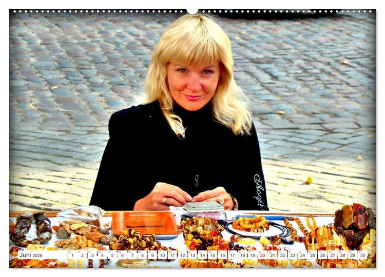 Produktbild: Ostsee-Gold - Bernstein-Souvenirs aus K&ouml;nigsberg (hochwertiger Premium Wandkalender 2026 DIN A2 quer), Kunstdruck in Hochglanz