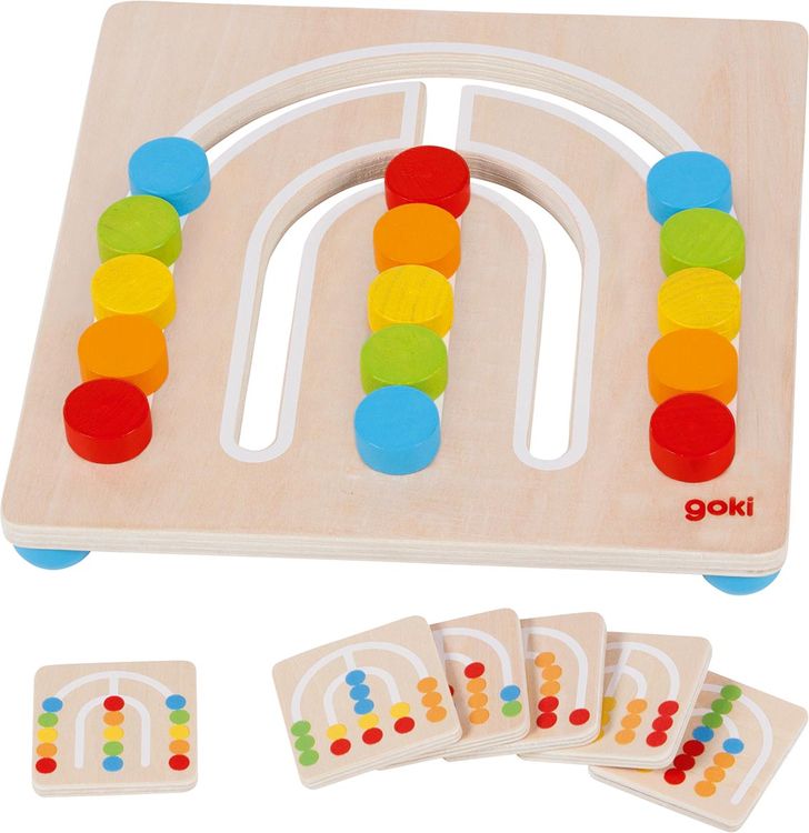 Produktbild: Goki 58436 - Farbsortierbrett Regenbogen