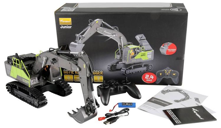 Produktbild: Amewi Kettenbagger G071E 1:18 RC Funktionsmodell Baufahrzeug