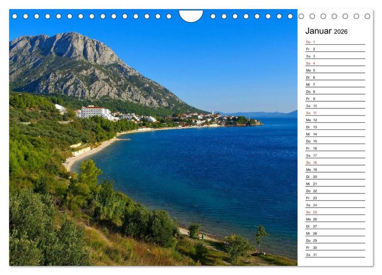 Produktbild: Makarska Riviera - Malerische Urlaubsorte in Dalmatien (Wandkalender 2026 DIN A4 quer), CALVENDO Monatskalender