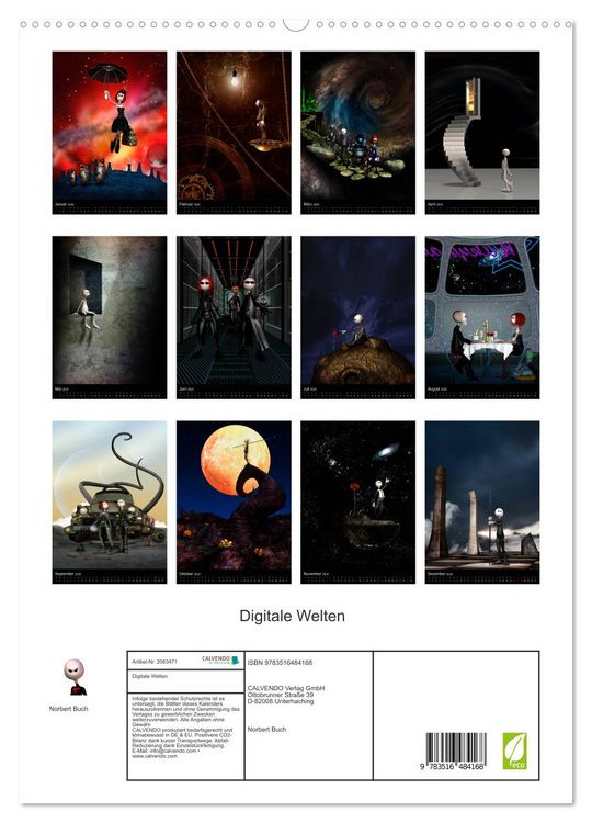 Produktbild: Digitale Welten (hochwertiger Premium Wandkalender 2026 DIN A2 hoch), Kunstdruck in Hochglanz