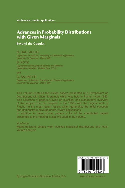 Produktbild: Advances in Probability Distributions with Given Marginals