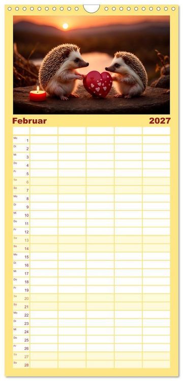 Produktbild: Familienplaner 2027 - Stachelstars mit 5 Spalten (Wandkalender, 21 x 45 cm) CALVENDO
