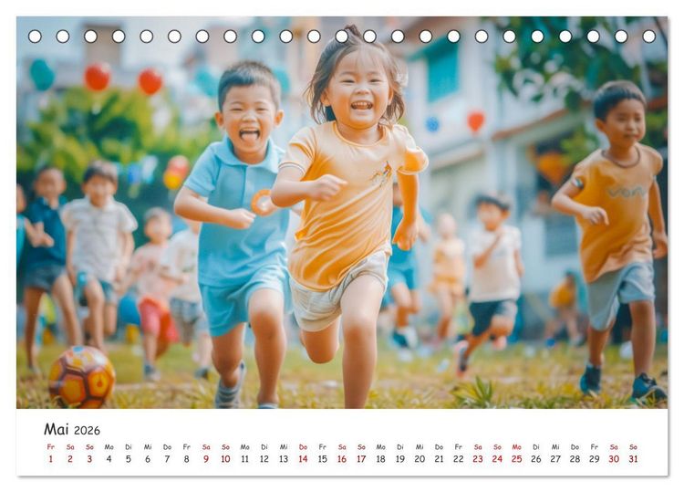 Produktbild: Die Sprache des Herzens - L&auml;cheln als Ausdruck der Menschlichkeit durch eine KI in Szene gesetzt (Tischkalender 2026 DIN A5 quer), CALVENDO Monatskalender