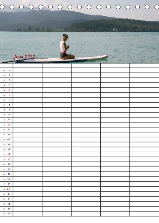 Produktbild: Faszination Yoga - SUP (Familienplaner 5 spaltig) (Tischkalender 2022 DIN A5 hoch)