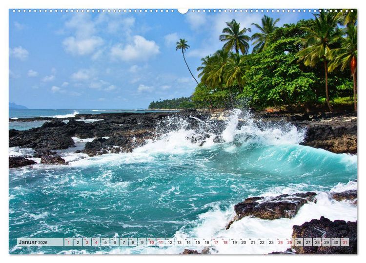 Produktbild: S&atilde;o Tom&eacute; - Inselparadies am &Auml;quator (Wandkalender 2026 DIN A2 quer), CALVENDO Monatskalender