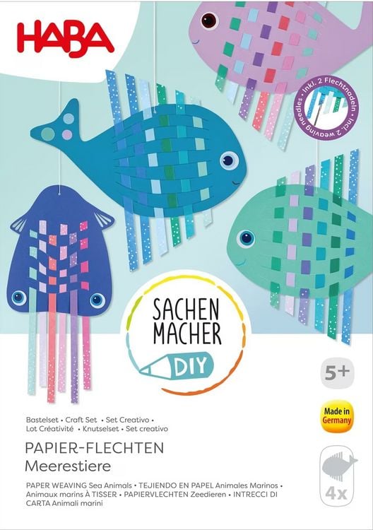 Produktbild: HABA 2013220 - SachenMacher DIY: Papier-Flechten Meerestiere, Bastelset