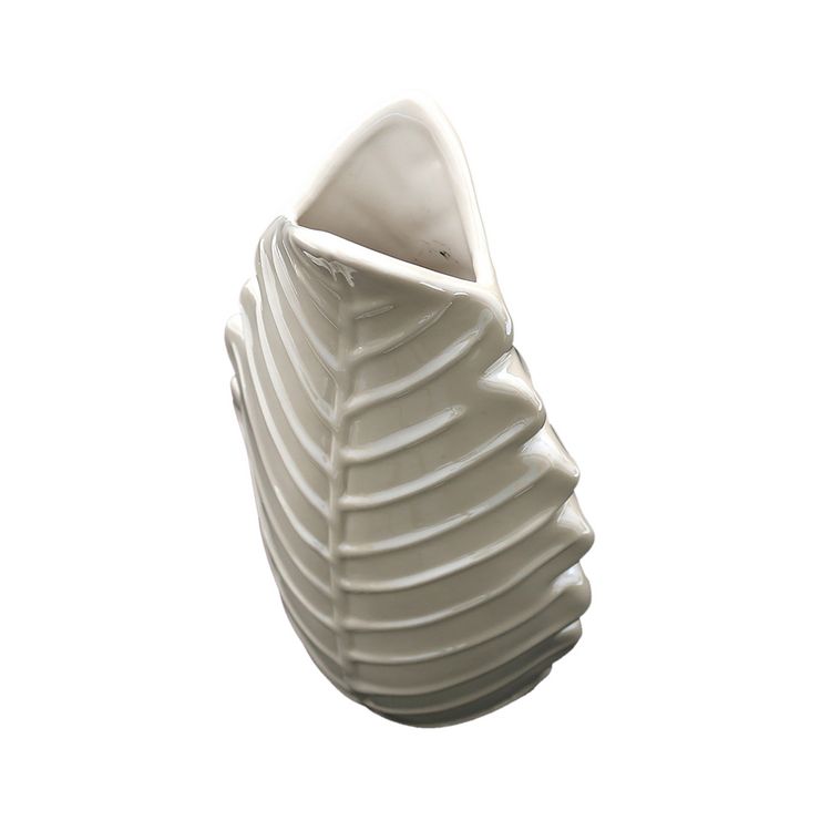 HTI-Living Porzellan Vase "Monstera-Blatt", wei, Perlmuttef kaufen