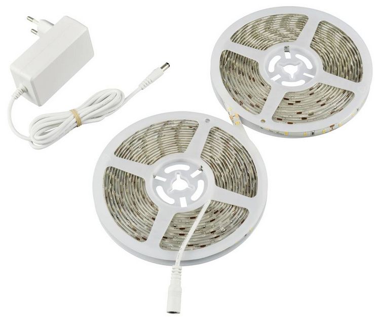 Produktbild: Sygonix SY-6613008 LED-Streifen-Komplettset mit Stecker/Buchse 12 V/DC 10 m Tageslichtwei&szlig; 1 St.
