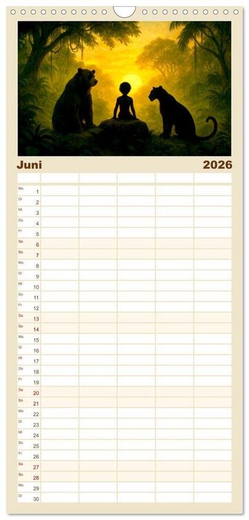 Produktbild: Familienplaner 2026 - Rudyard Kipling mit 5 Spalten (Wandkalender, 21 x 45 cm) CALVENDO