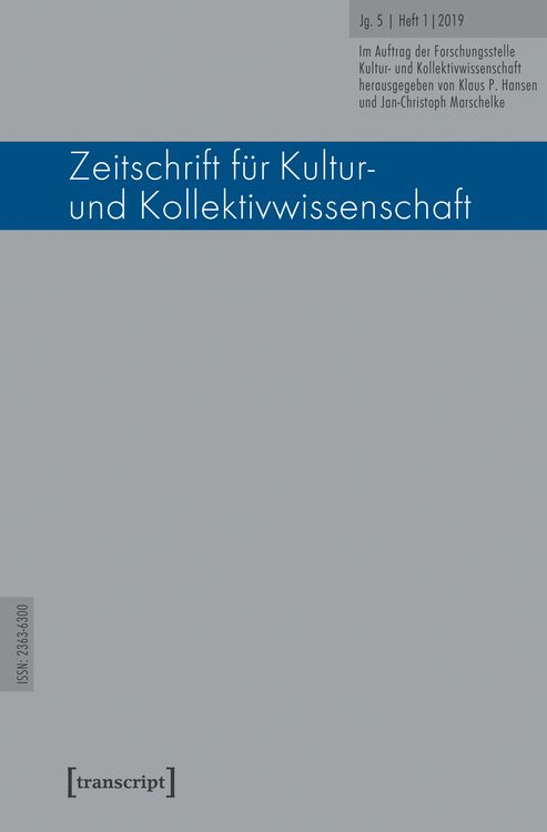 Produktbild: Zeitschrift f&uuml;r Kultur- und Kollektivwissenschaft