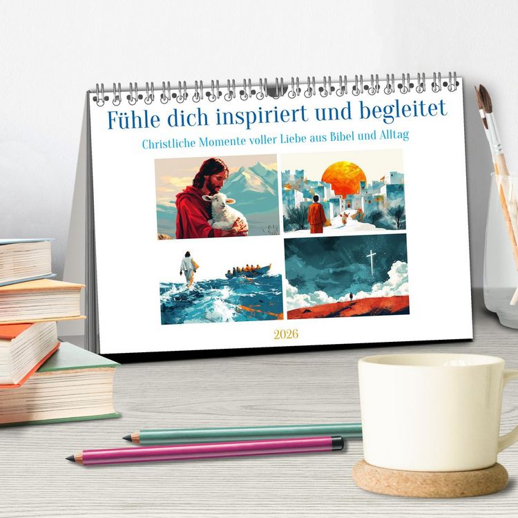 Produktbild: F&uuml;hle dich inspiriert und begleitet (Tischkalender 2026 DIN A5 quer), CALVENDO Monatskalender