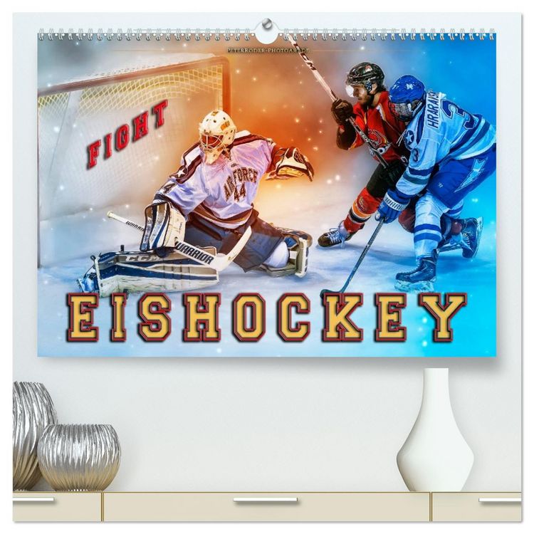 Produktbild: Eishockey - Fight (hochwertiger Premium Wandkalender 2026 DIN A2 quer), Kunstdruck in Hochglanz