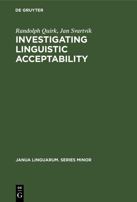 Produktbild: Investigating Linguistic Acceptability