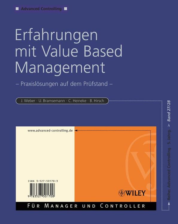Bild vom Artikel Erfahrungen mit Value Based Management vom Autor Jürgen Weber